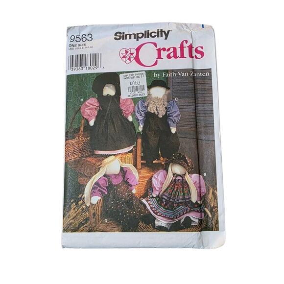 Simplicity #9563 - 20" Amish Girl Boy Bunny Clothes Pattern Uncut - Picture 1 of 3